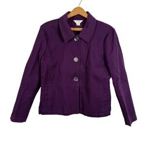 Christopher & Banks Purple Jacket Blazer Size MP Retro Dark Academia School Girl